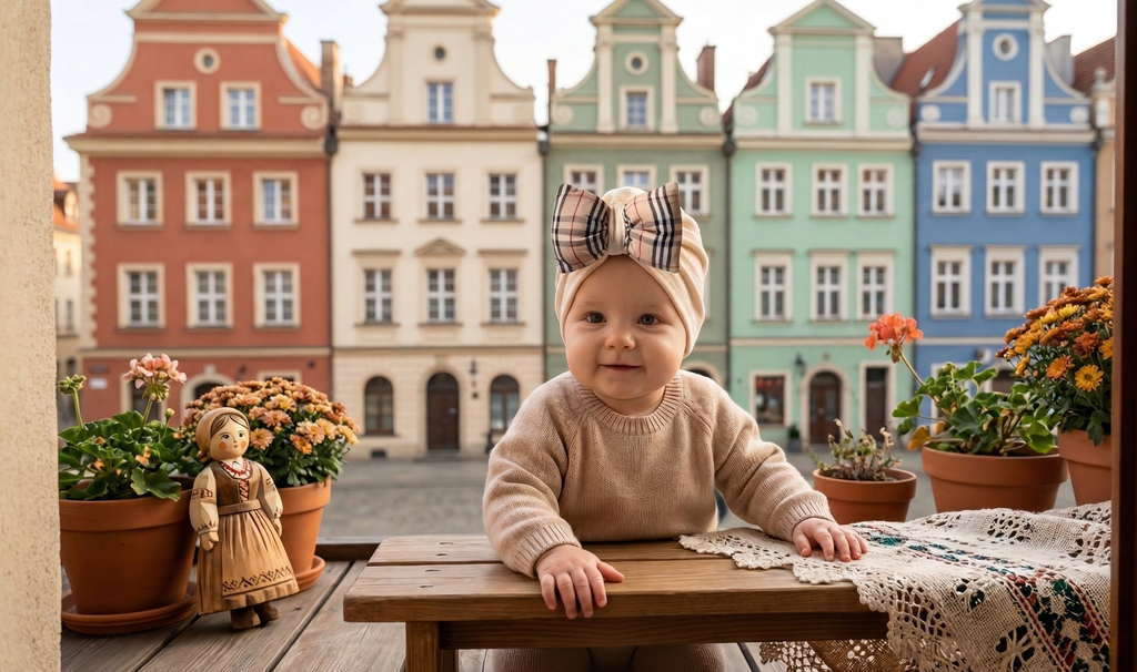 Bawełniany Turban Niemowlęcy z Kokardą