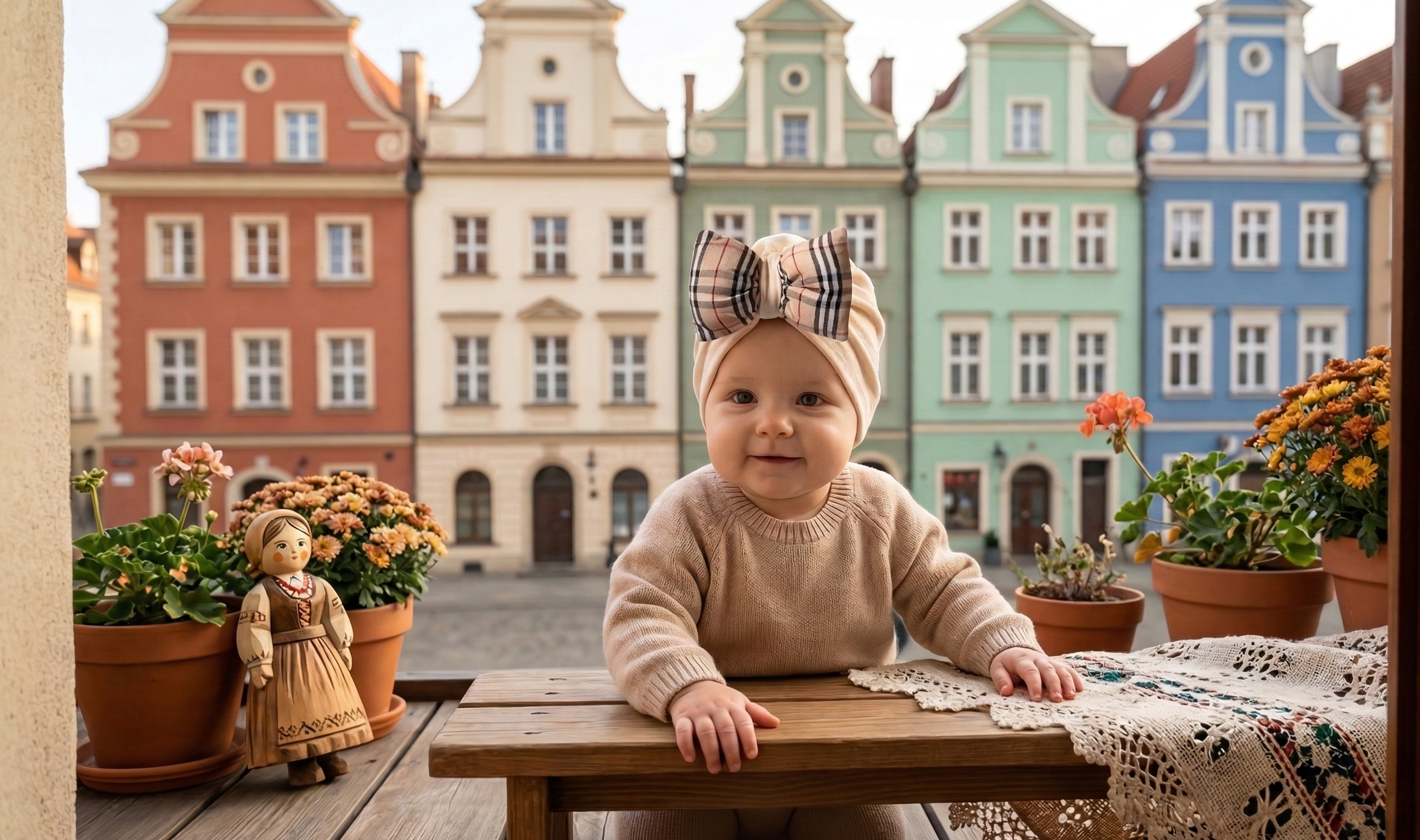 Bawełniany Turban Niemowlęcy z Kokardą